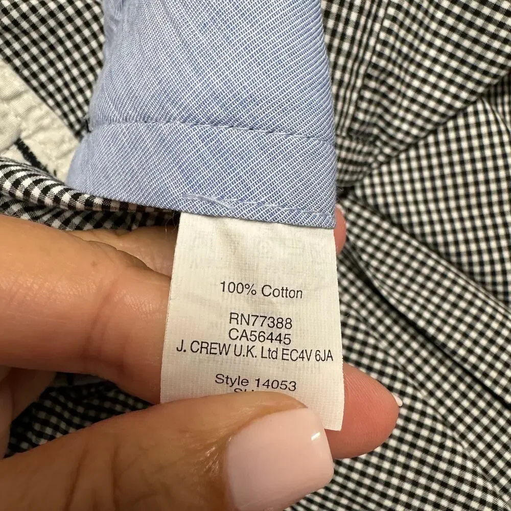 J.Crew Mens Black White Gingham Checkered Shorts Size 31 Inseam 10
